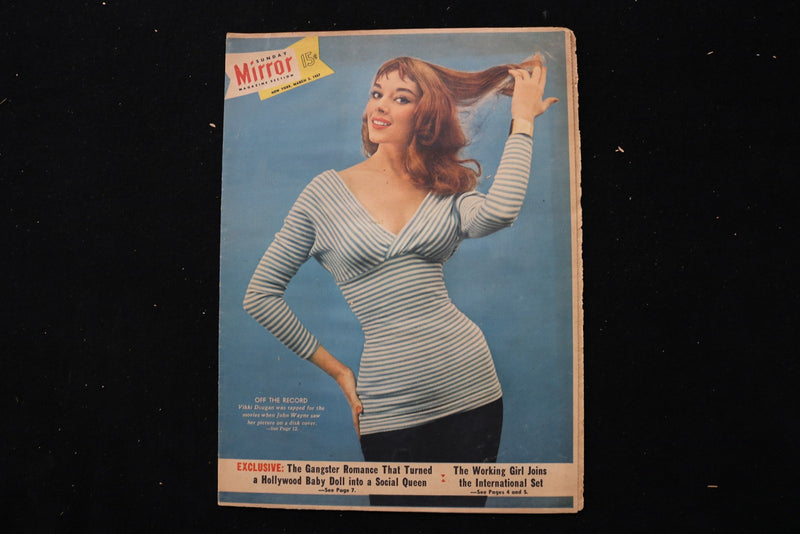 1957 MARCH 3 SUNDAY MIRROR MAGAZINE - VIKKI DOUGAN COVER - E 26288