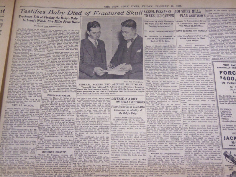 1935 JANUARY 18 NEW YORK TIMES - YOU STOP LYING, HAUPTMANN RAGES - NT 2012