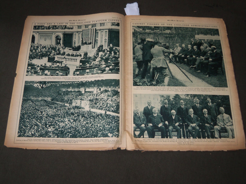1933 JANUARY 14 MID-WEEK PICTORIAL MAGAZINE SECTION - CALVIN COOLIDGE - J 3209
