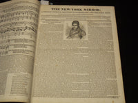 1832-1833 NEW YORK MIRROR AND LADIES GAZETTE BOUND VOLUME - ENGRAVINGS - R 89L