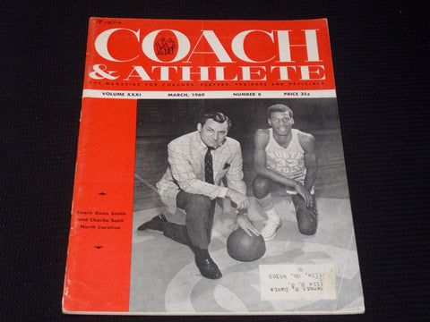 1969 MARCH COACH & ATHLETE MAGAZINE - DEAN SMITH & CHARLIE SCOTT UNC - E 3113