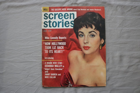 1961 JULY SCREEN STORIES MAGAZINE - ELIZABETH TAYLOR COVER - E 19918