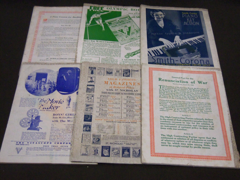 1932 ST. NICHOLAS MONTHLY MAGAZINE LOT OF 6 ISSUES - NICE COVERS - WR 949