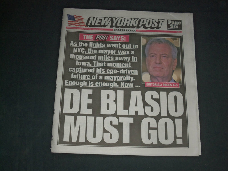 2019 JULY 15 NEW YORK POST NEWSPAPER - NYC POWER OUTAGE - DE BLASIO MUST GO