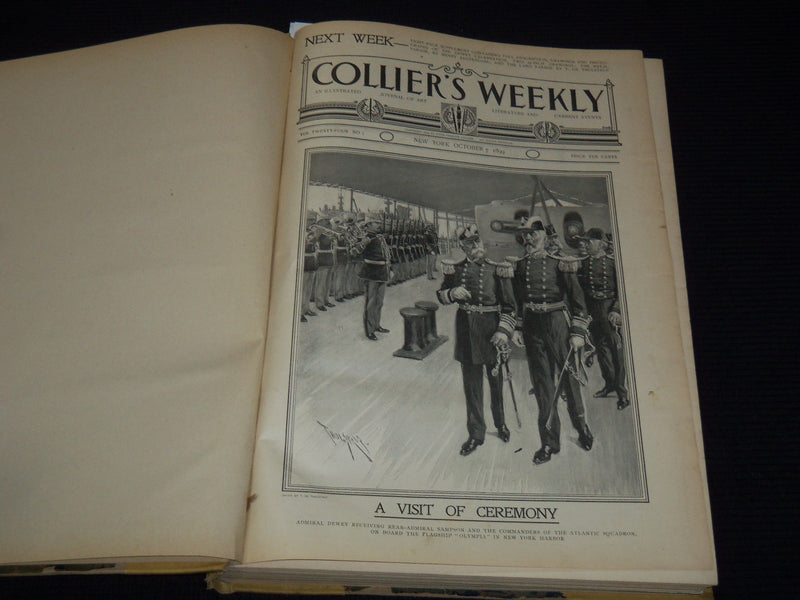 1899-1900 COLLIER'S WEEKLY MAGAZINE BOUND VOLUME - NICE ILLUSTRATIONS - KD 879O