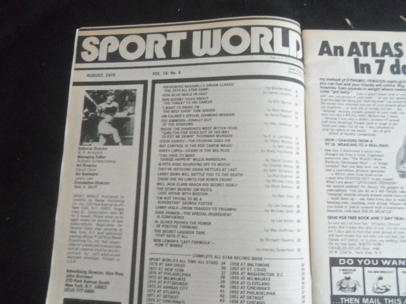 1979 AUGUST SPORT WORLD MAGAZINE - PETE ROSE COVER - ALL-STAR GAMES - B 5536X