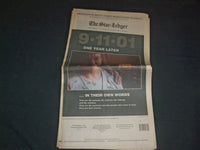 2002 SEPTEMBER 11 THE STAR-LEDGER NEWSPAPER - 9.11.01 ONE YEAR LATER - NP 3484