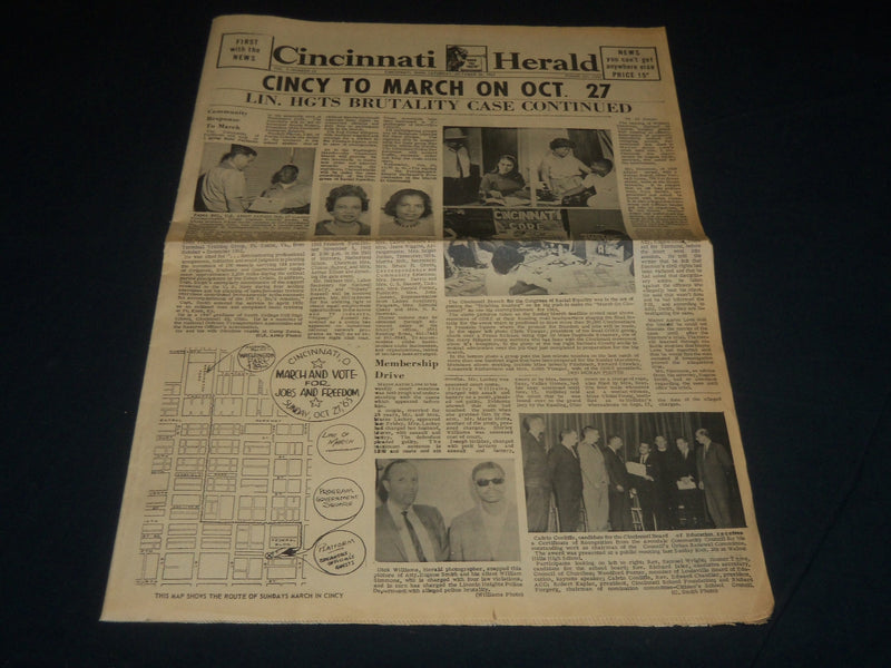 1963 OCTOBER 26 CINCINNATI HERALD NEWSPAPER - CINCY TO MARCH ON OCT 27 - NP 4394