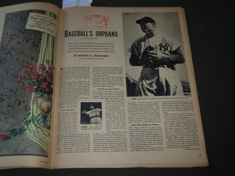 1950 APRIL 16 THIS WEEK MAGAZINE SECTION - BALTIMORE SUN - JOE PAGE - J 3280
