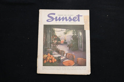 1947 FEBRUARY SUNSET MAGAZINE - BALBOA ISLAND HOME COVER - SP 3745U