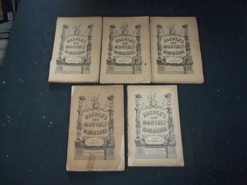 1875-76 HARPER'S MONTHLY MAGAZINE-LOT 14 ISSUES-NICE ILLUSTRATIONS & ADS-WR 364H