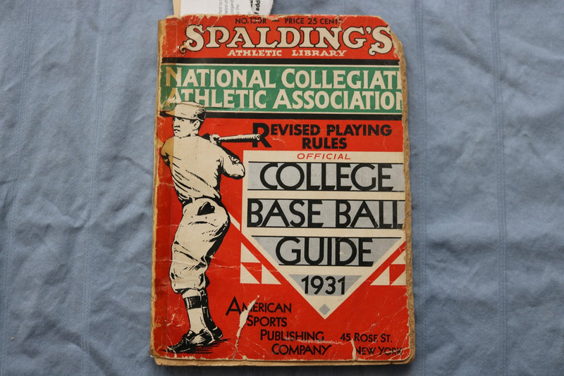 1931 SPALDING'S NCAA COLLLEGE BASEGALL GUIDE - BABE RUTH AD - SOFTCOVER - K 3090