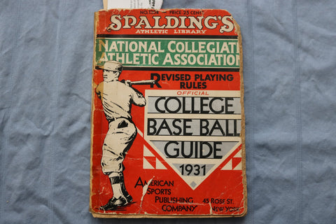 1931 SPALDING'S NCAA COLLLEGE BASEGALL GUIDE - BABE RUTH AD - SOFTCOVER - K 3090