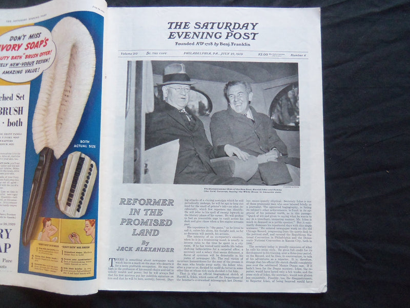 1939 JULY 22 THE SATURDAY EVENING POST MAGAZINE - ILLUSTRATED COVER - SP 1791