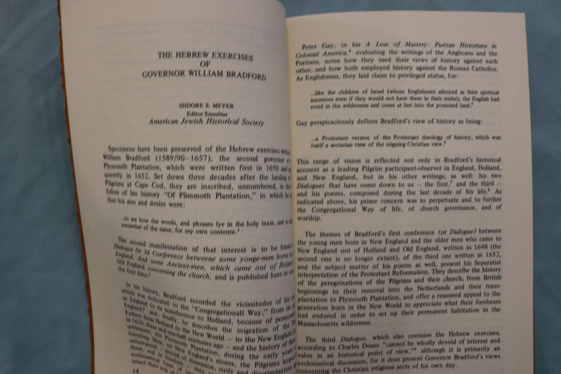 1973 THE HEBREW EXERCISES OF GOVERNOR WILLIAM BRADFORD SOFTCOVER BOOK - K 3335