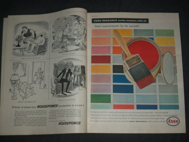 1957 MAY 4 THE SATURDAY EVENING POST MAGAZINE - ILLUSTRATED COVER - SP 2481B