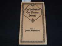 1929 ONE HUNDRED AND ONE FAMOUS POEMS BOOK BY ROY COOK - J 7384