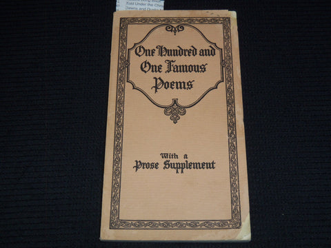 1929 ONE HUNDRED AND ONE FAMOUS POEMS BOOK BY ROY COOK - J 7384