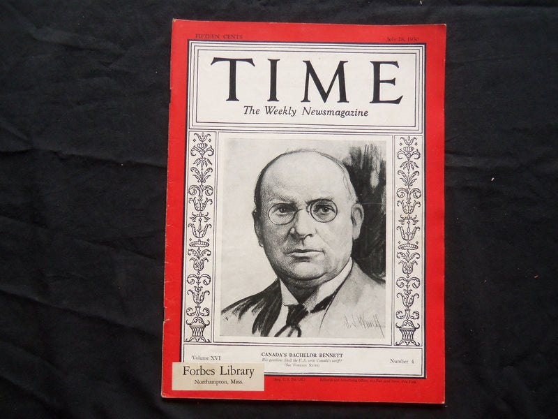 1930 JULY 28 TIME MAGAZINE - RICHARD B. BENNETT - T 237