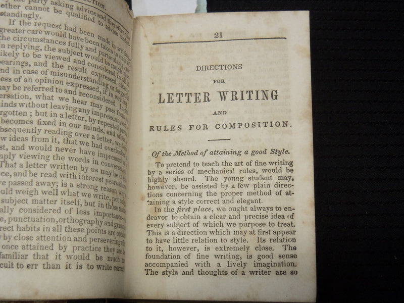 1850 AMERICAN FASHIONABLE LETTER WRITER BOOK - TROY, NEW YORK - K 2602