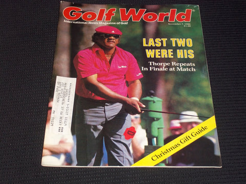 1986 NOVEMBER 7 GOLF WORLD MAGAZINE - JIM THORPE FRONT COVER - E 5536A