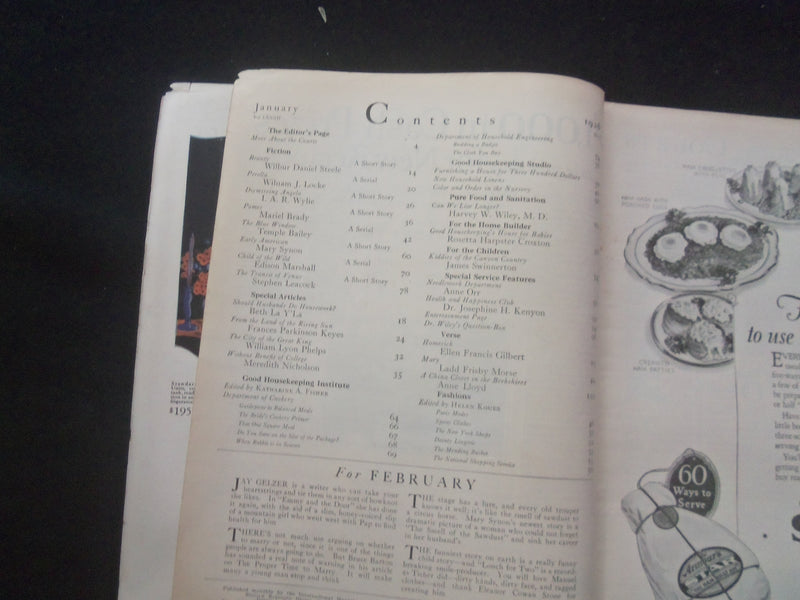 1961 JANUARY GOOD HOUSEKEEPING MAGAZINE - JESSIE WILCOX SMITH COVER - ST 4282H