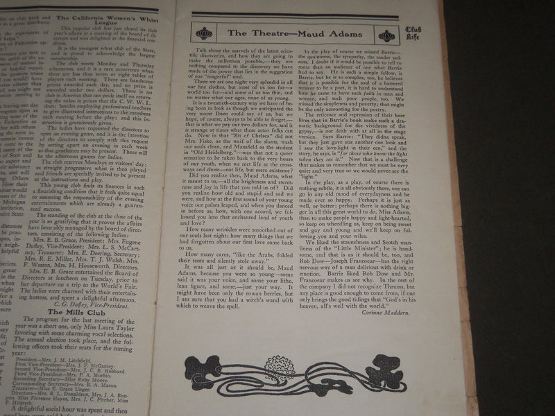 1904 JUNE CLUB LIFE MAGAZINE - MAUDE ADAMS COVER - J 2535