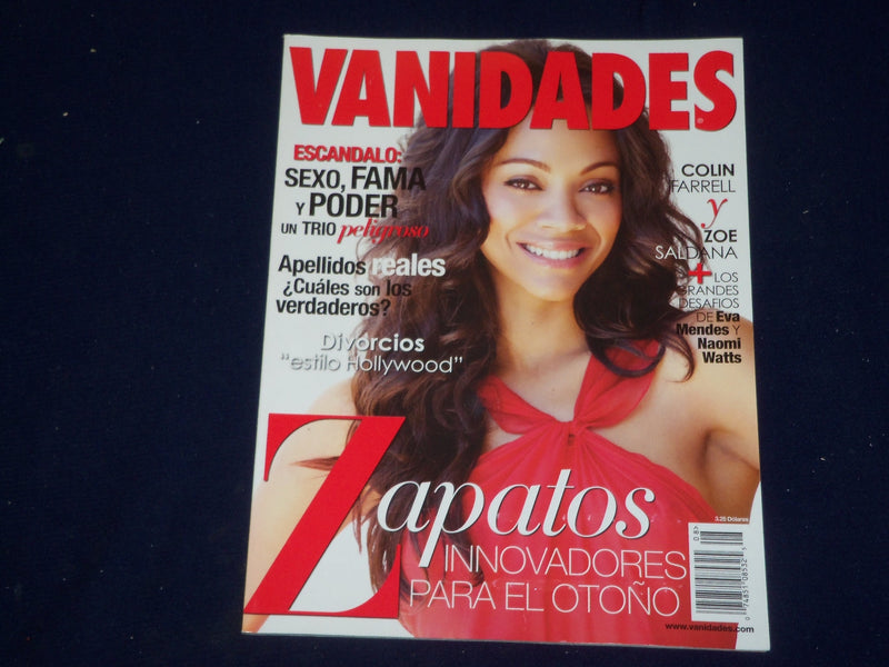 2011 AUGUST VANIDADES MAGAZINE - ZOE SALDANA COVER - SP 9886
