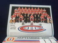 1988-1989 MONTREAL CANADIANS HOCKEY CALENDAR - F 254X