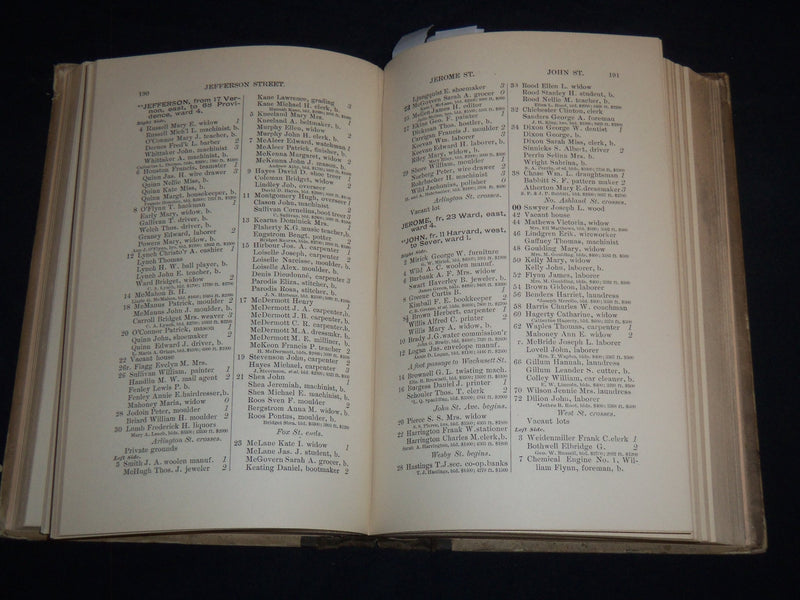 1890 WORCESTER DIRECTORY BY HENRY J. HOWLAND - MAP - KD 81X