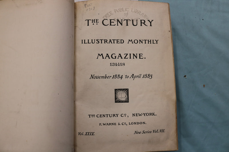 1884-1885 THE CENTURY MAGAZINE BOUND VOLUME - HUCKLEBERRY FINN - KD 9675