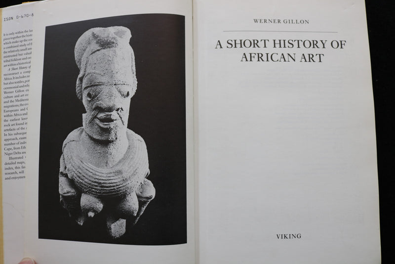 1984 A SHORT HISTORY OF AFRICAN ART HARDCOVER BOOK BY WERNER GILLON - KD 9760