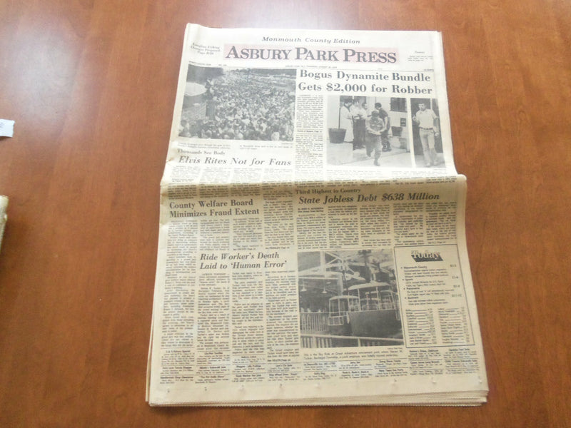 1977 AUGUST 18 ASBURY PARK PRESS - ELVIS PRESLEY DEATH - NP 4681