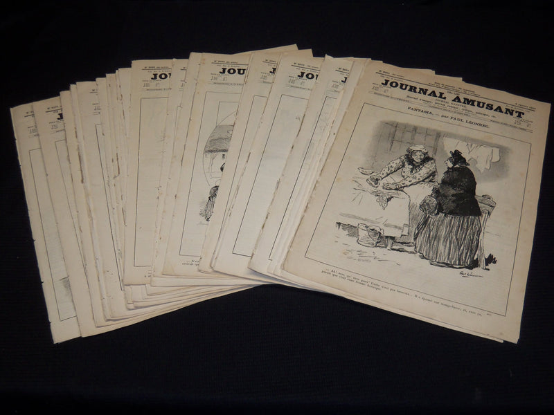 1896 JOURNAL AMUSANT ILLUSTRE FRENCH MAGAZINE LOT OF 26 - FASHION ILLUS- O 3197E
