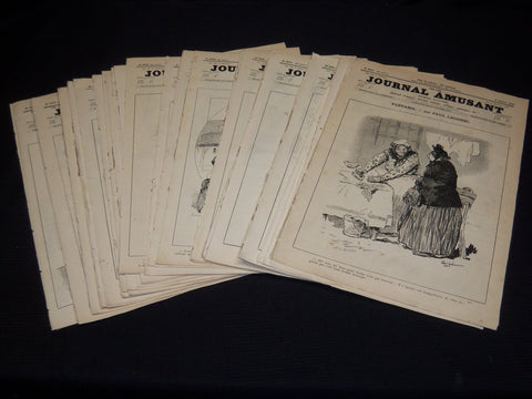 1896 JOURNAL AMUSANT ILLUSTRE FRENCH MAGAZINE LOT OF 26 - FASHION ILLUS- O 3197E