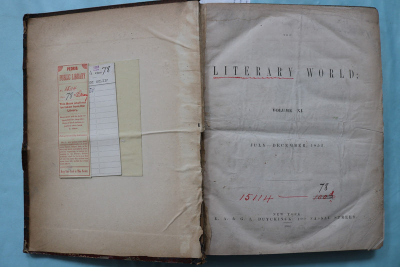 1852 JULY-DECEMBER THE LITERARY WORLD BOUND VOLUME - HAWTHORNE-WEBSTER - KD 9719