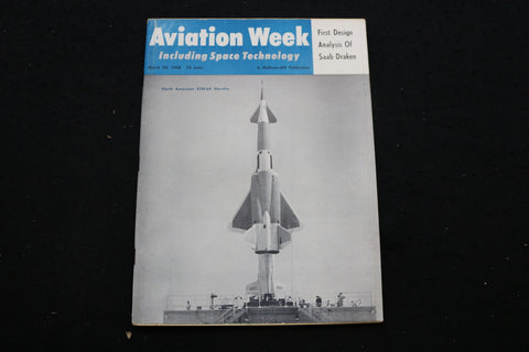1958 MAR 24 AVIATION WEEK MAGAZINE - XSM-64 NAVAHO COVER - SP 4175W