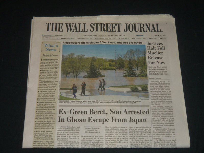 2020 MAY 21 WALL STREET JOURNAL NEWSPAPER - JUSTICES HALT FULL MUELLER RELEASE