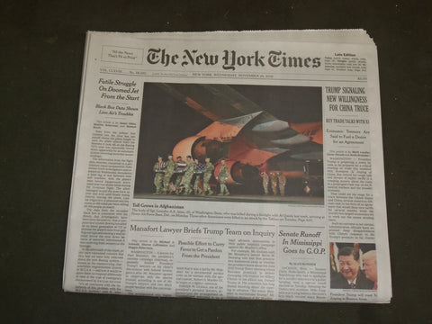 2018 NOVEMBER 28 NEW YORK TIMES -TRUMP SIGNALING NEW WILLINGNESS FOR CHINA TRUCE