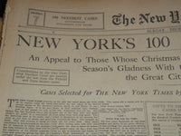 1920-1953 NEW YORK TIMES 100 NEEDIEST CASES SECTIONS LOT OF 67 DIFFERENT- NTL 61