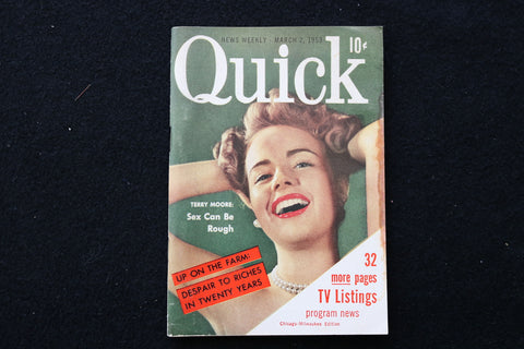 1953 MARCH 2 QUICK DIGEST MAGAZINE - TERRY MOORE COVER - K 2420