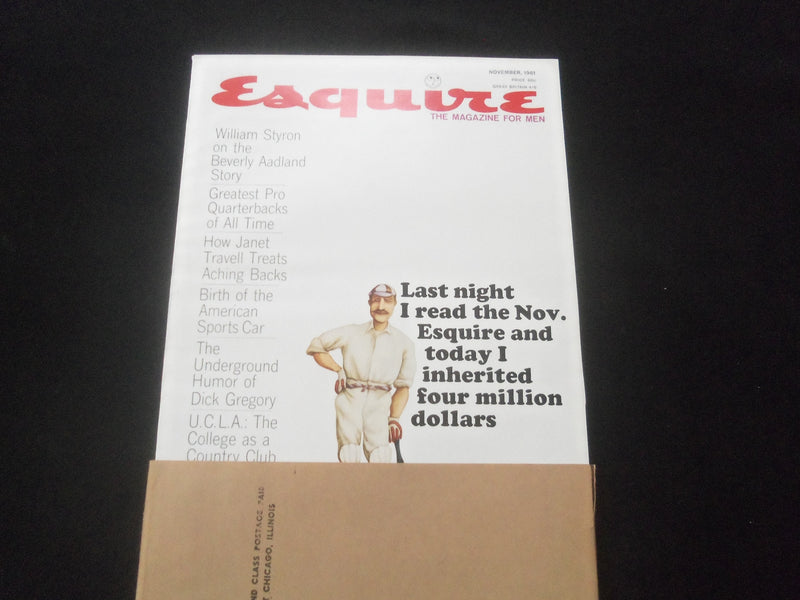 1961 NOVEMBER ESQUIRE MAGAZINE - IN JACKET - GREAT COVER, PHOTOS AND ADS - F 860