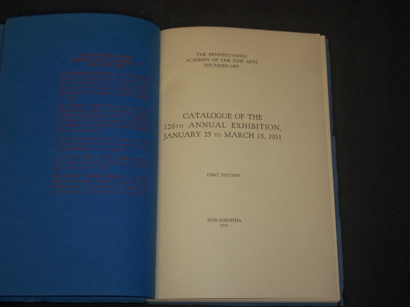 1931 CATALOGUE OF 126TH PENNSYLVANIA ACADEMY OF FINE ARTS MAGAZINE - ST 5246