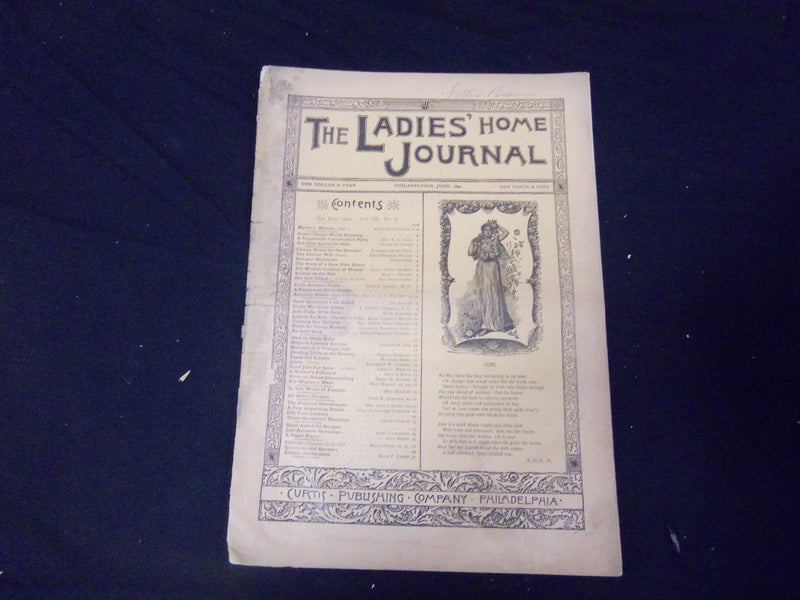 1890 JUNE LADIES' HOME JOURNAL MAGAZINE - GREAT ILLUSTRATIONS & ADS - ST 2338