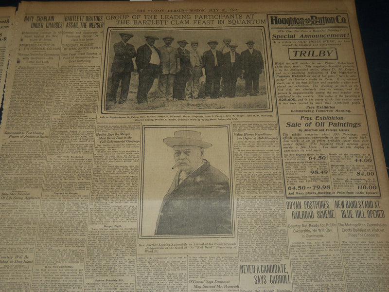 1907 JULY 21 THE BOSTON HERALD TWISTS & ROOSEVELT SHELVE TARIFF REVISION- BH 255