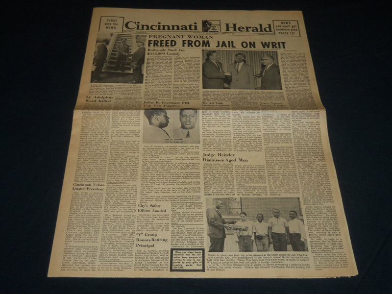 1963 JUNE 14 CINCINNATI HERALD NEWSPAPER - LT. ADOLPHUS WARD KILLED - NP 4407