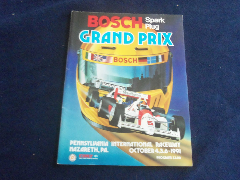 1991 OCTOBER 4-6 BOSCH SPARK PLUG GRAND PRIX RACING PROGRAM - SP 3990V