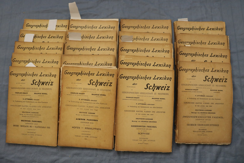 1902-1910 GEOGRAPHISCHES LEXIKON DER SCHWEIZ MAGAZINE- MAPS - LOT OF 19- O 3909