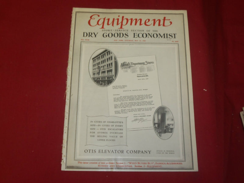 1927 MAY 14 DRY GOODS ECONOMIST MAGAZINE- ARTICLES, PHOTOS, ILLUS. & ADS- B 6312
