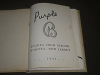 1943 THE PURPLE BOGOTA HIGH SCHOOL YEARBOOK - NEW JERSEY - PHOTOS - YB 959